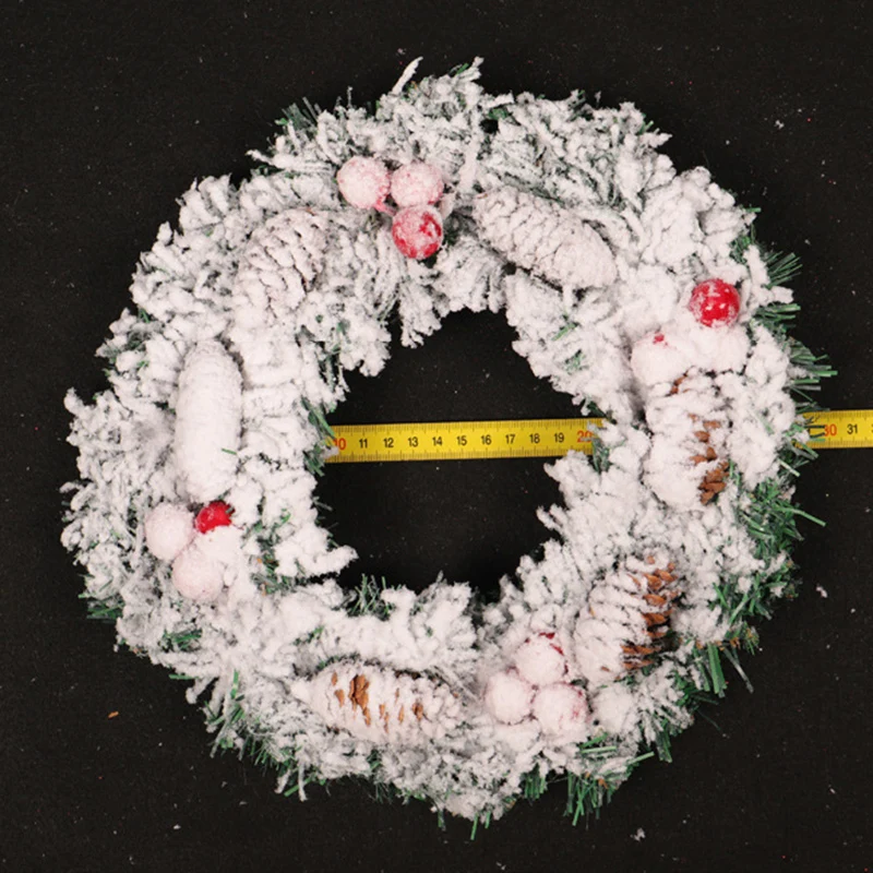 

Hot Christmas Decoration Wreath Flocking Pine Snow Spray PVC Decorative Pendant Home Window Holiday Props D6
