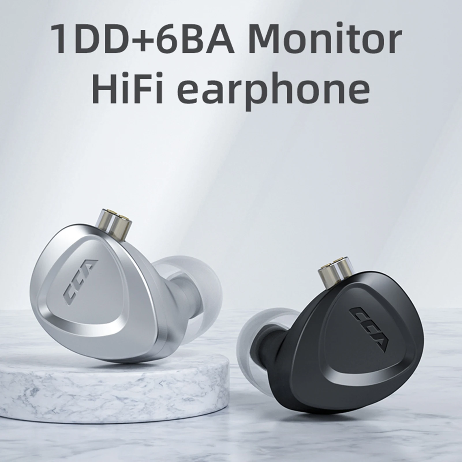

CCA CKX 1DD+6BA Hybrid Metal Earphones HIFI In Ear Monitor Bass Headset Noise Cancelling Earbuds ZSX ZAX VX C12 V90 CCA C12