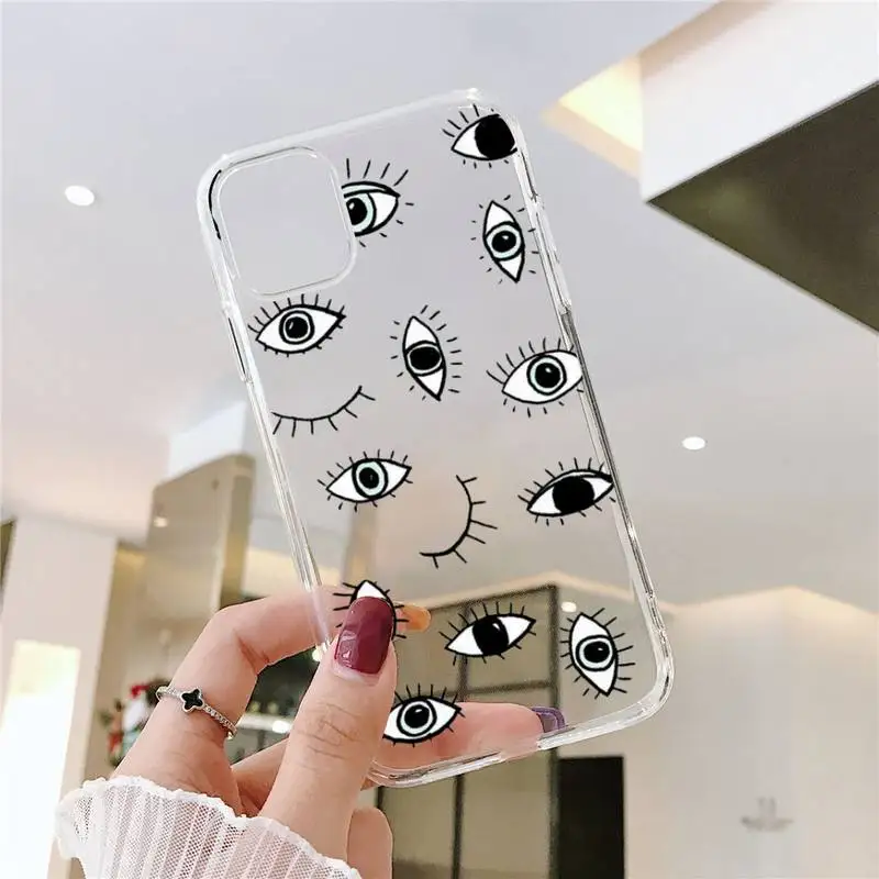 

Evil Eye 1 Phone Case For iphone 12 11 8 7 6s 6 5 5s 5c se plus mini x xs xr pro max Transparent soft