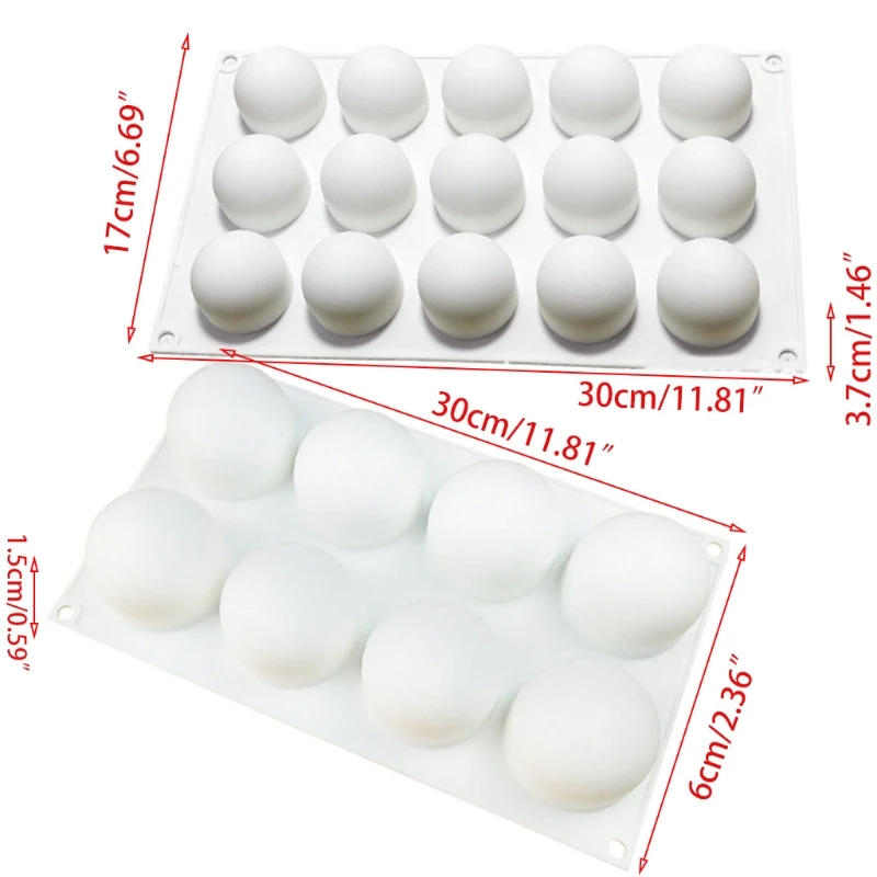 

Sphere Silicone Molds For Baking Mousse Cake 3D 8 15 Cavity Baking Mold For Cake Dessert Mold Pastry Chocolate Cup Cake