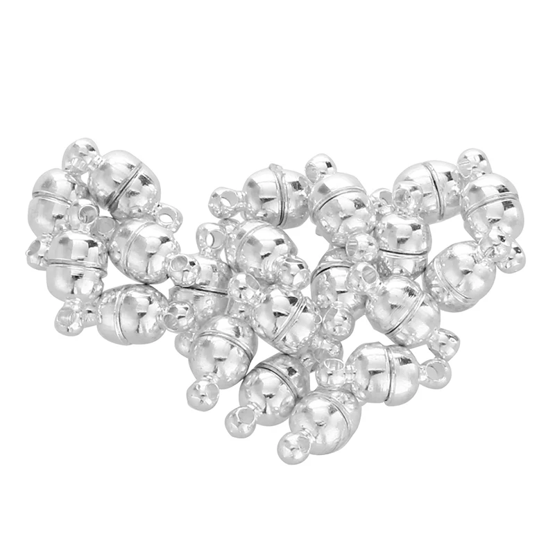 Мода 20 Посеребренная Магнитная застежка бусина фурнитура 0 43x0 2&quot | Дом и сад