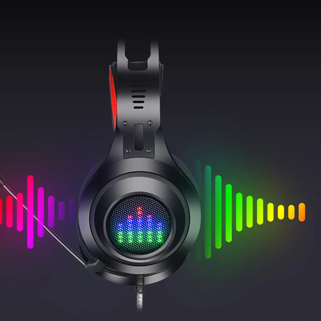 

New Gaming Headphone HL-G08 USB Stereo PC Luminous Wired Microphone Laptop Noise Canceling Headset Headphone Headphones UD