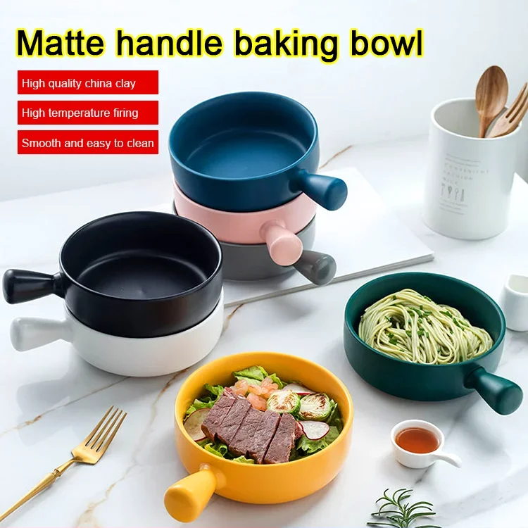 

Ceramic with Handle Bowl Salad Bowl Oven Special Baking Bowl