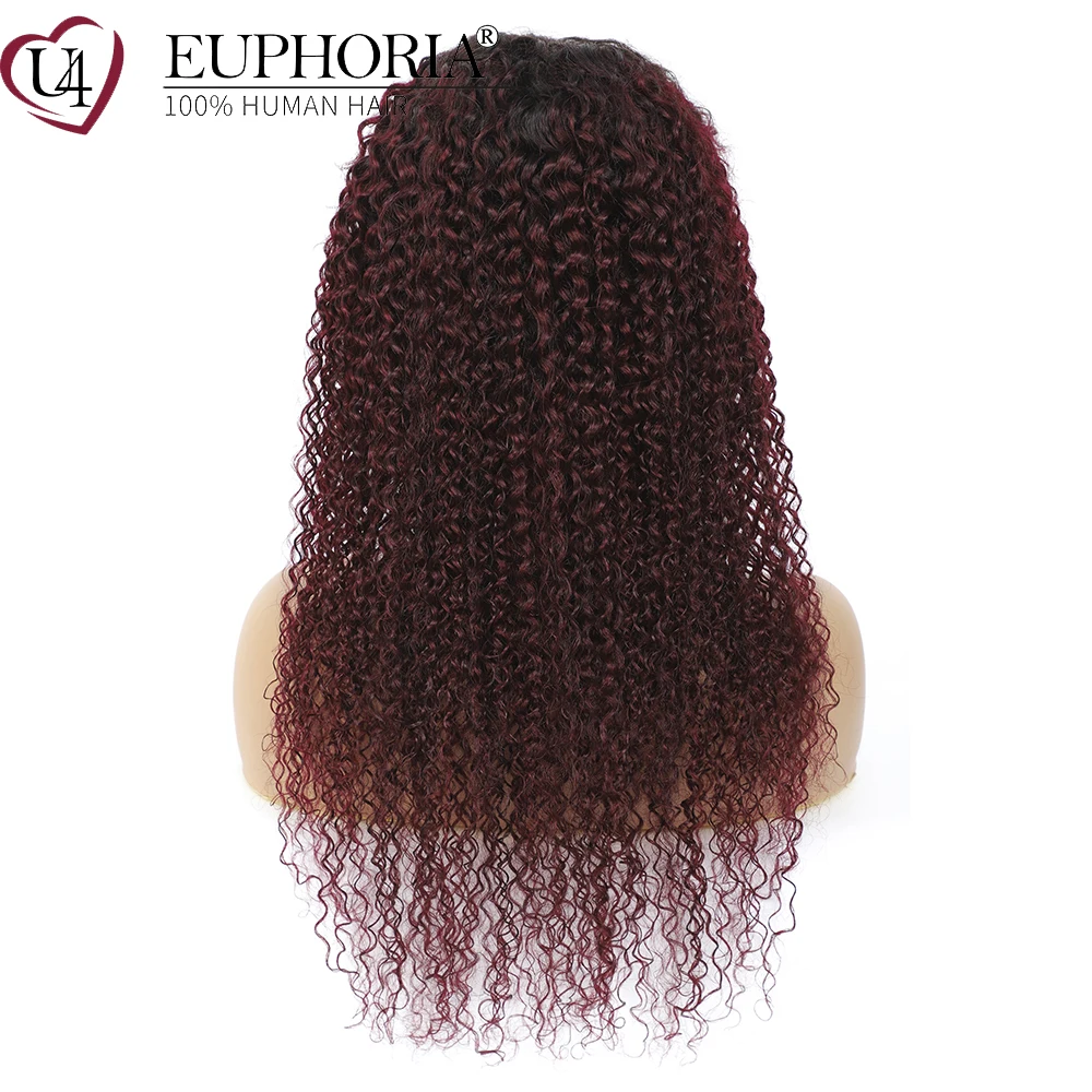 Омбре 99J кудрявые волосы парики с челкой Бразильские Remy человеческие полная