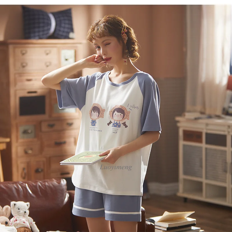 2022 женский пижамный комплект из 100% хлопка одежда для сна женщин пижама ночное