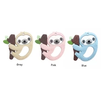 chenkai 5pcs silicone sloth teethers food grade baby cartoon pacifier shower teething nursing toy accessories gifts bpa free