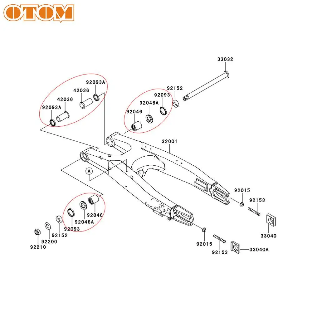 OTOM мотоцикл гонки плоская вилка Подшипник Втулка сальник комплект для KAWASAKI KX250F