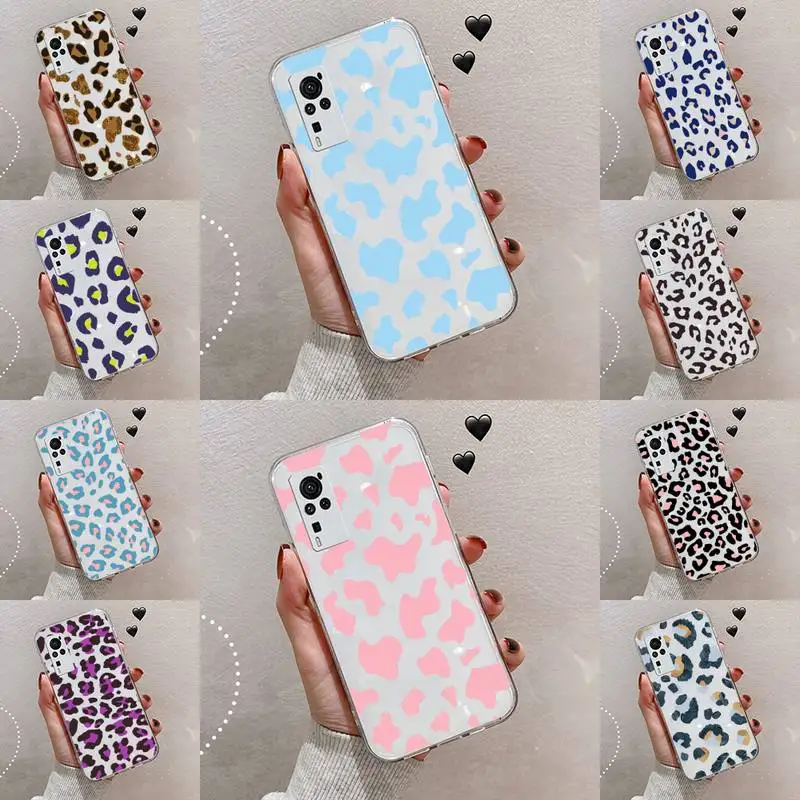 

Leopard Print Phone Case Transparent For VIVO S 9 7 6 IQOO NEO 7 5 3 Z3 Z1 X E pro Soft TPU Clear Mobile bags