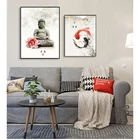 Для гостиной без рамки новые китайские чернила цветы Будда настенный художественный принт Картина на холсте постер