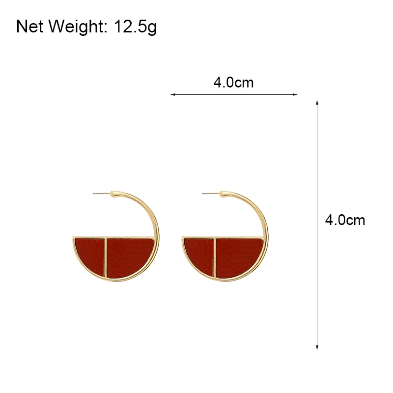 

AENSOA Vinatge Round Leather C Shape Earrings Trendy Hook Leather Pendants Statement Dangle Earrings For Women Unique Earrings
