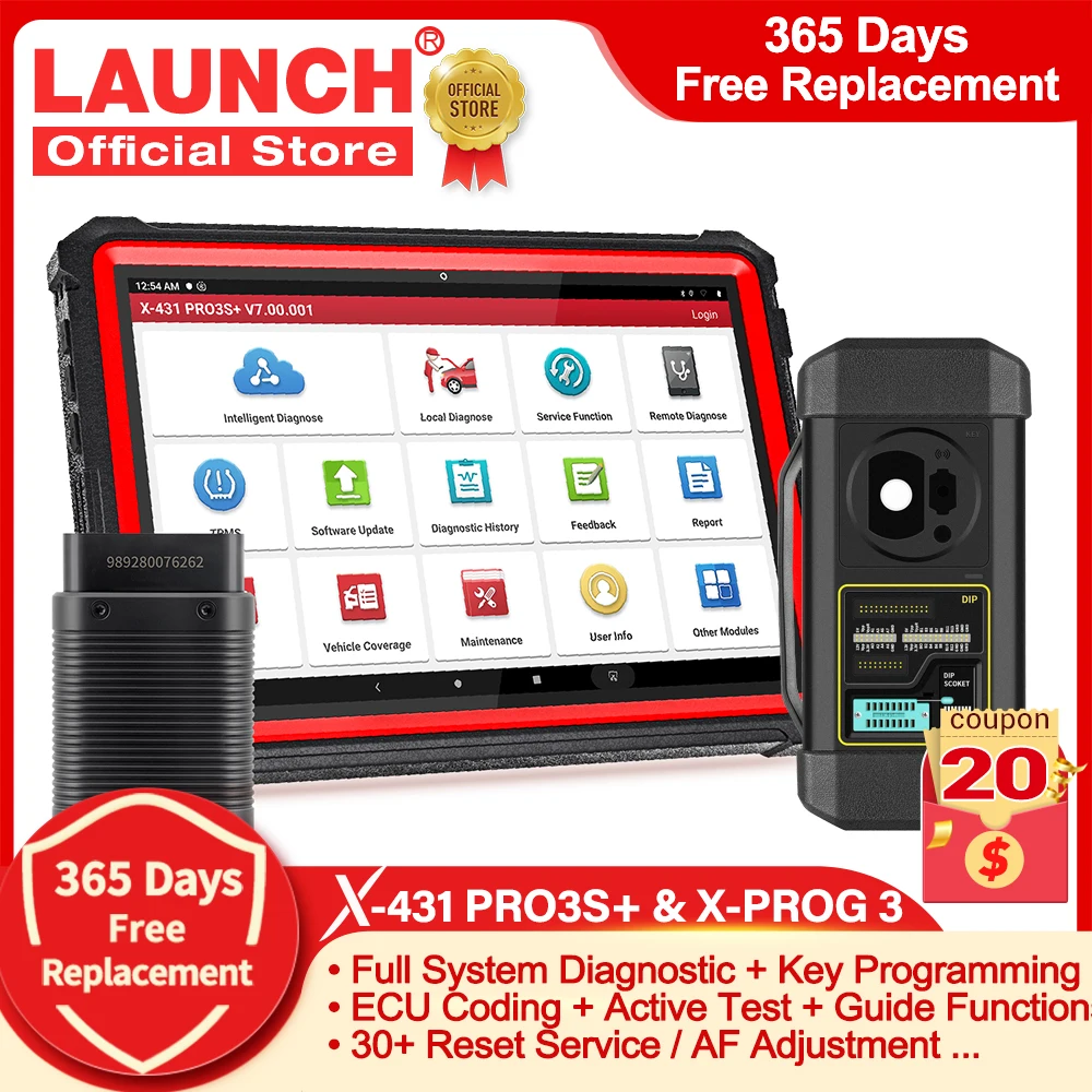 

LAUNCH X431 PRO3S+ X-PROG 3 Car Diagnostic tools Key Programmer Immobilizer OBD2 Code Reader Scanner Programming Coding Reset