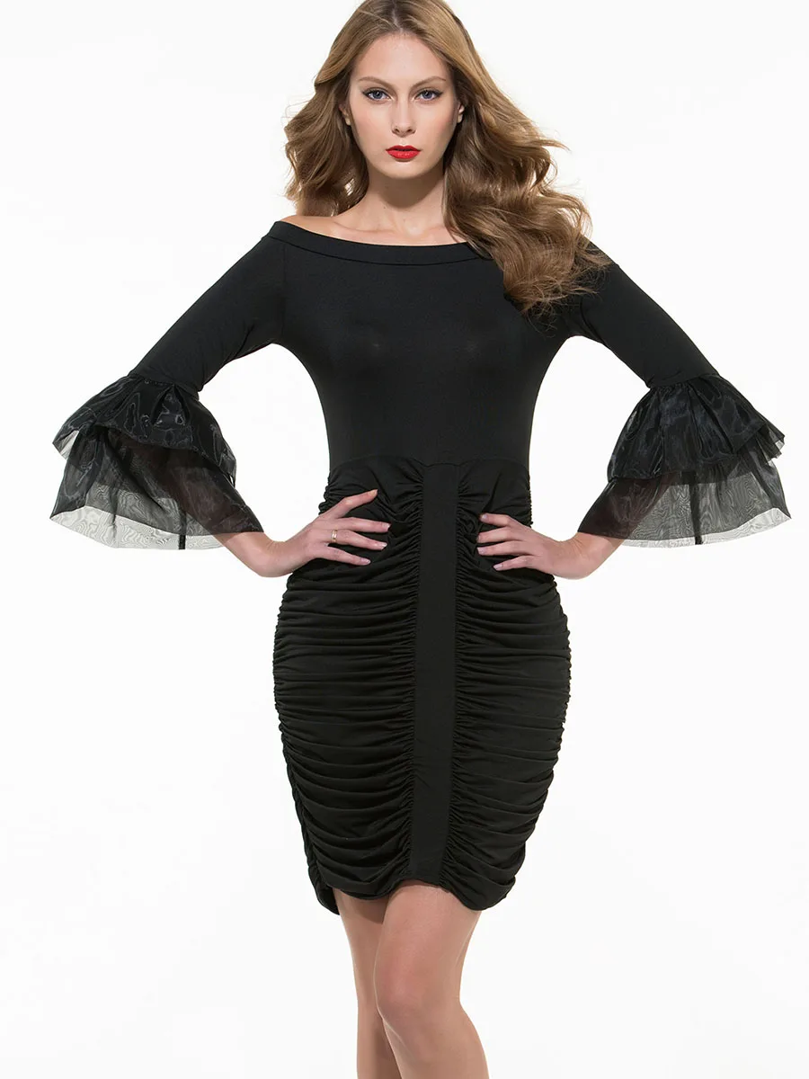 Элегантное женское облегающее платье 2020 кружевные однотонные черные вечерние