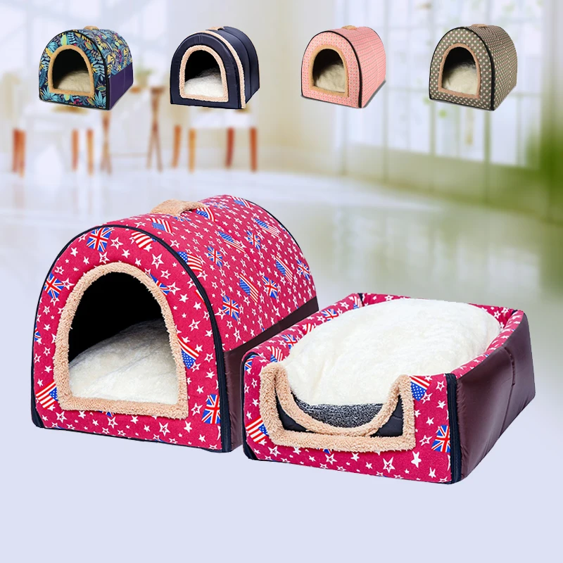 Лидер продаж новый домик флисовое мягкое гнездо удобная теплая пещера для кошек милый дизайн с бантом щенок