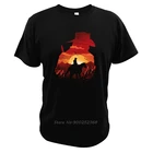 Мужская хлопковая футболка с изображением игры мертвый выкуп, с принтом в виде красного заката, ковбойская футболка для езды на голландском, ван дер Линде