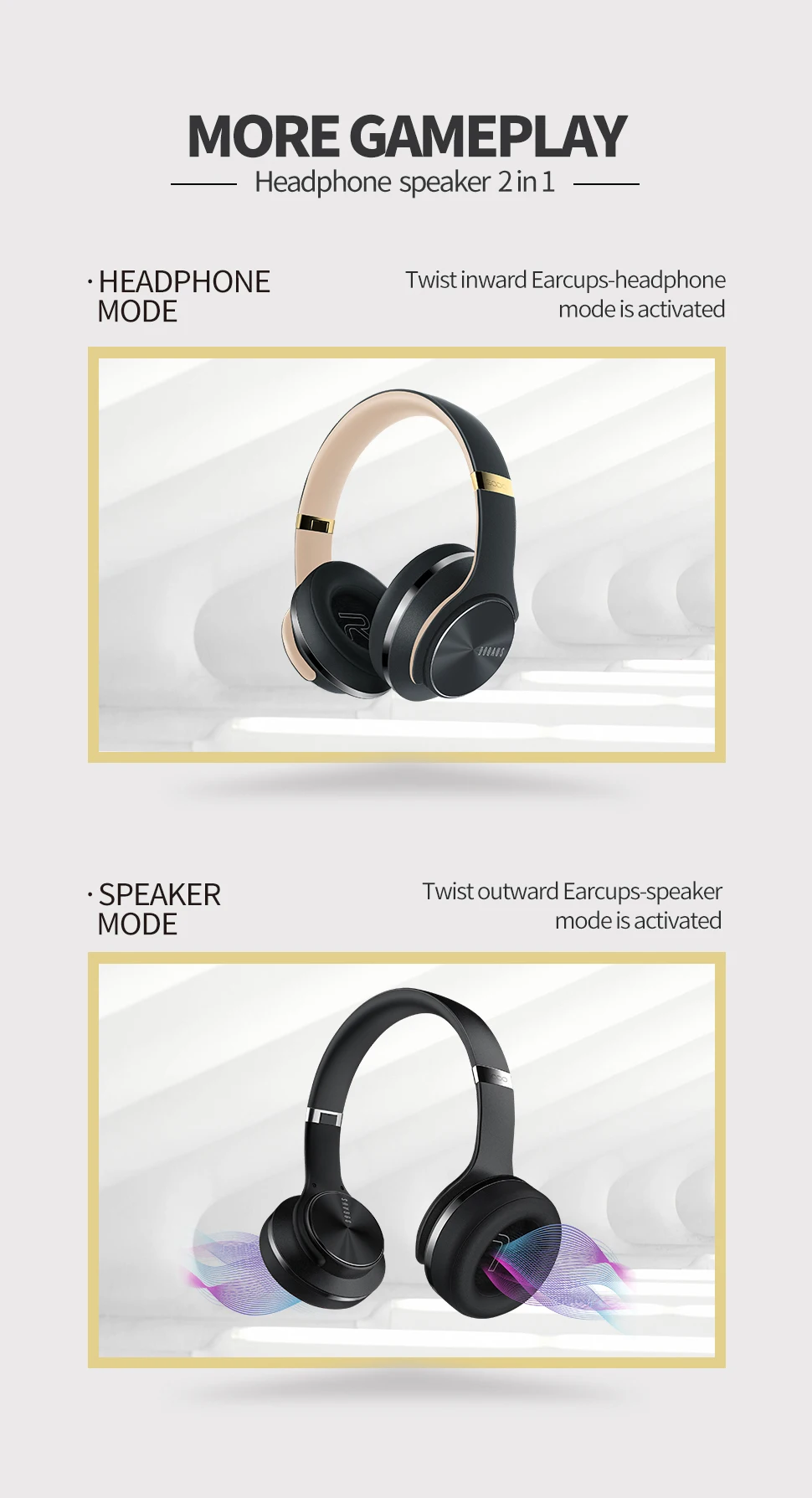SODO Bluetooth наушники и динамик 2 в 1 Поддержка NFC Бас Звук нормальный звук высокое разрешение звук три звуковых эффекта свободно