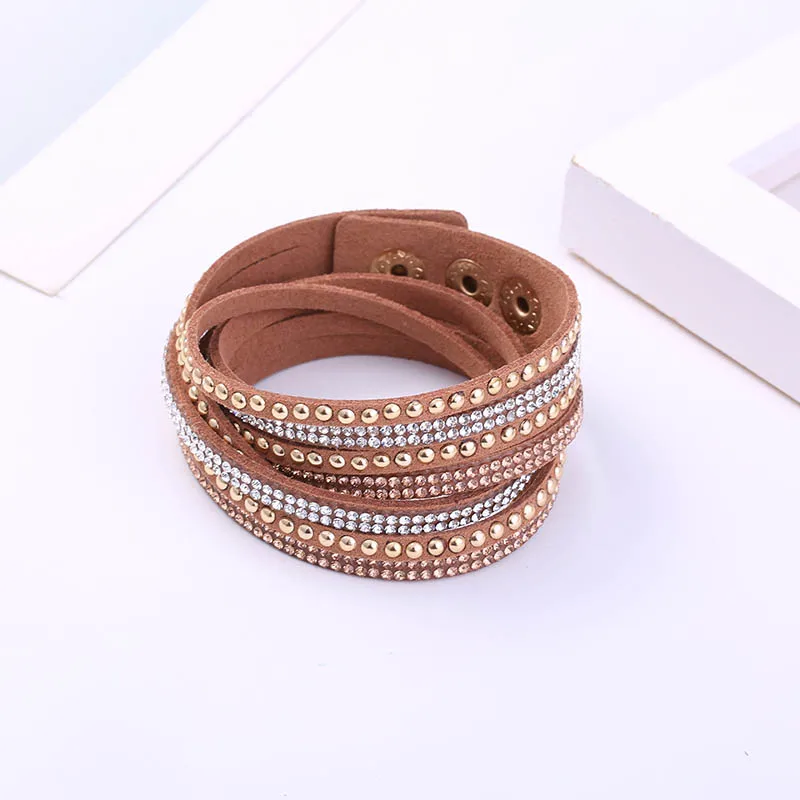 Женский многослойный браслет MAIKALE Винтажный Длинный плетеный кожаный с