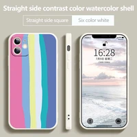 ultra thin watercolor liquid silicone phone case for iphone 13 12 11 pro max se xsmax xr x 8 7 6 plus camera protection cover