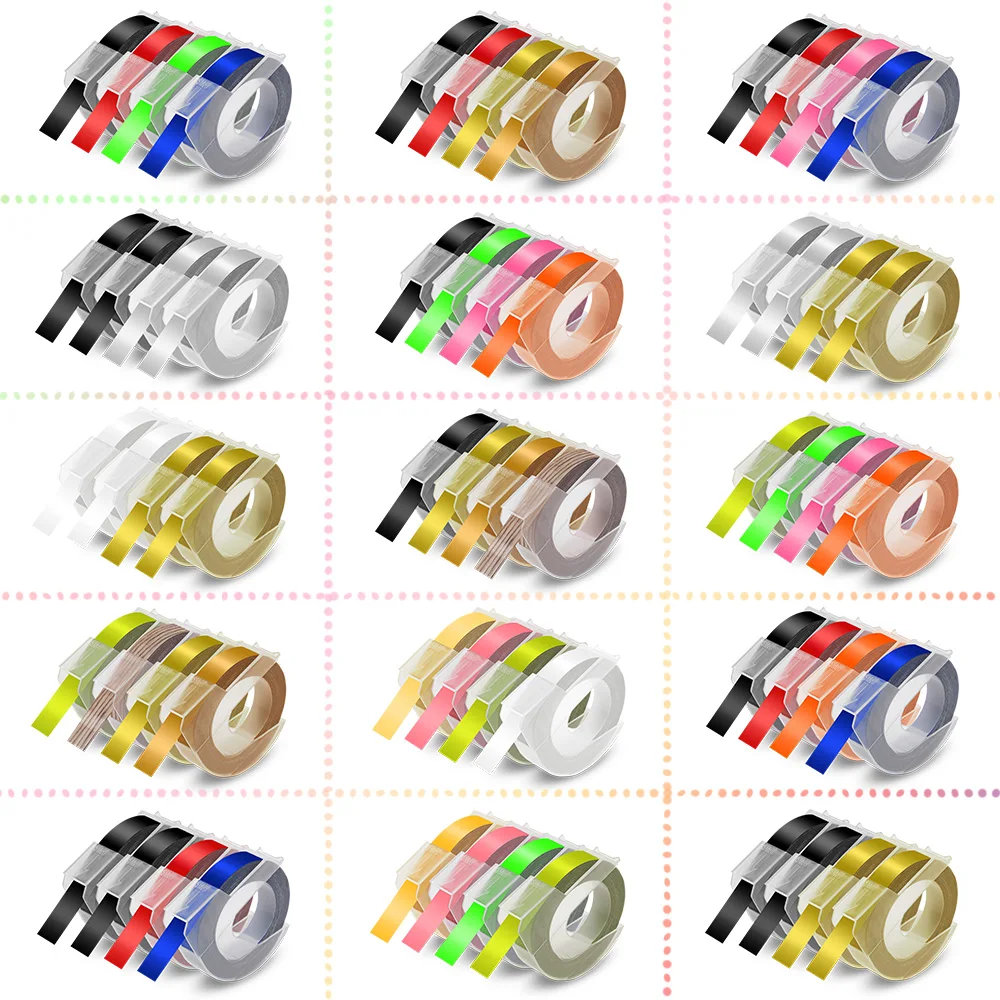 UniPlus 4PK принтер для этикеток Dymo 3D тиснение этикетка лента 9 мм многоцветная