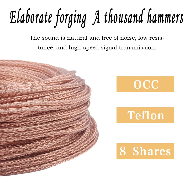 Посеребренный смешанный аудиосигнальный кабель xangжане OCC для наушников