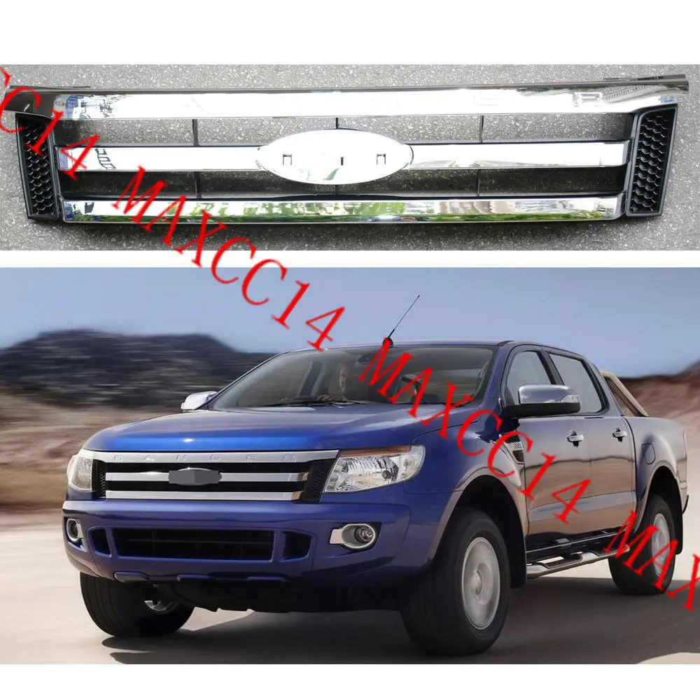 Передний бампер верхняя решетка вентиляции хромированная для Ford Ranger T6 2012