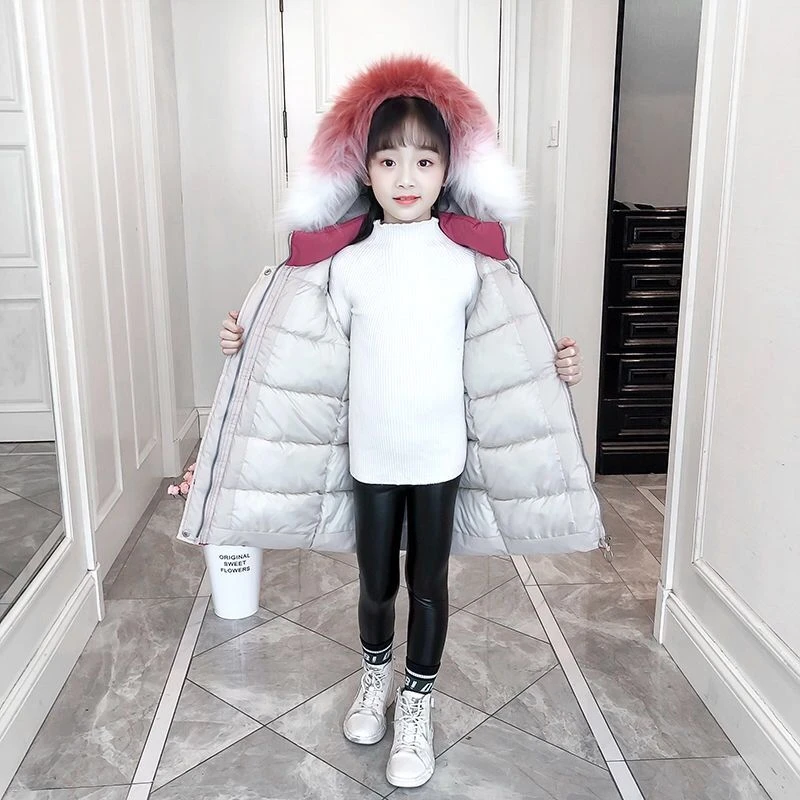 Зимние хлопковые куртки для девочек до 30 градусов теплая верхняя одежда плотные