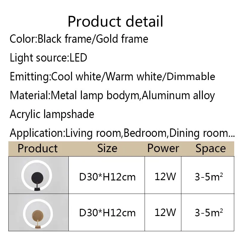 

12W Modern Wall Lamp For Living Room Bedroom Bedside Dining Room Study Indoor LED Wall Light Simplicty Decoration Light Fixture