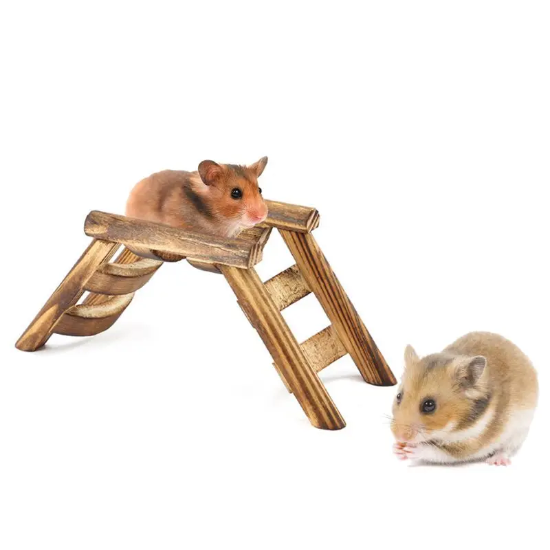 

Pet Hamster Mouse Bird Wooden Bridge Climbing Ladder Exercise Game Stairs Toy