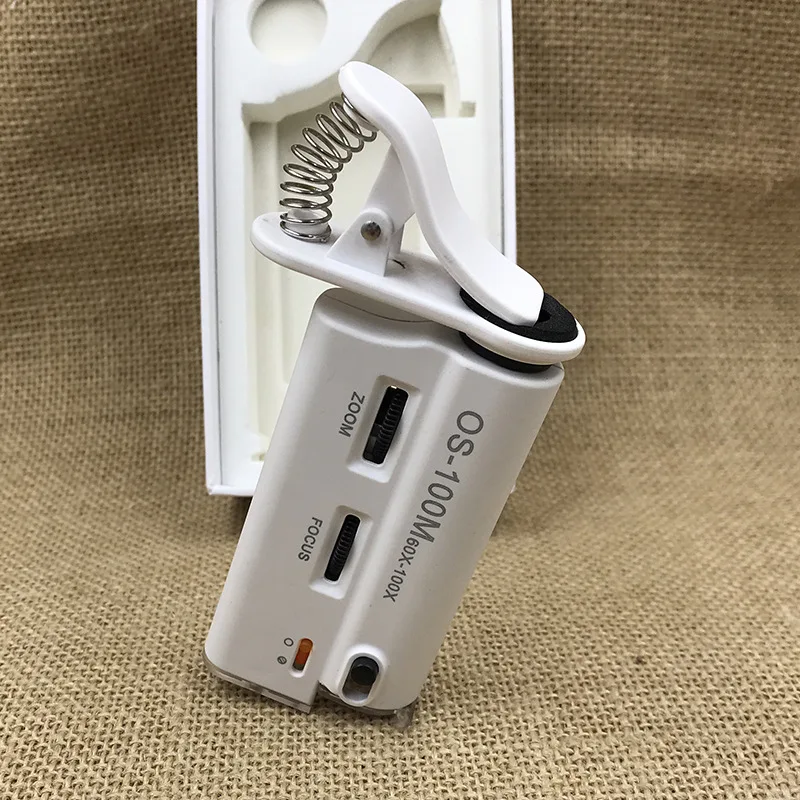 

Adjustable Multifunctional Zoom 60x-100x Universal Mobile Phone Clip-on Magnifying Glass Microscope