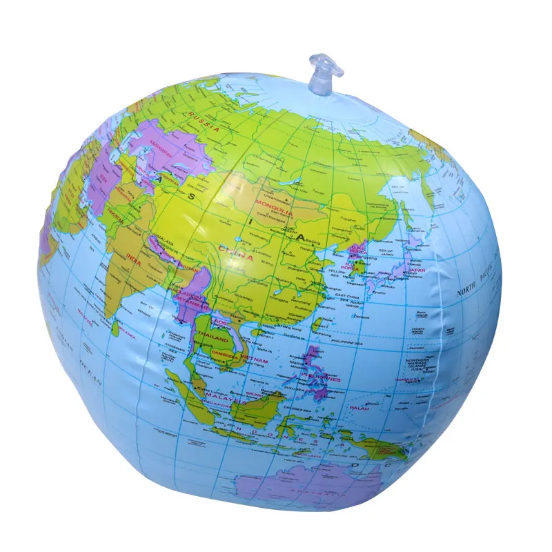 

2 pcs 16 Inch Inflatable Globes English Version World Map Geography Teaching Tools Children Beach Ball Toys