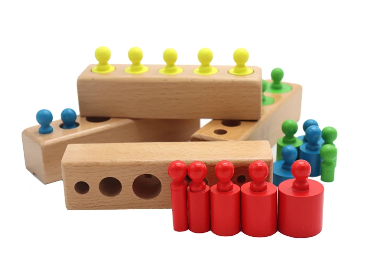 

Kids Wooden Montessori Cylinder Socket Puzzles Toy Baby Development Practice And Senses Preschool Educational Wooden Toys