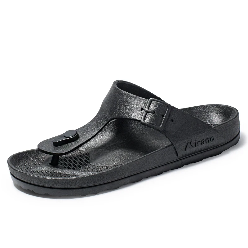 

Outdoor Beach Slippers 2021 Summer Bathroom Shoes Men Black Flip Flops Casual Slides Mens Breathable Sea Water Clogs Shoe Hombre