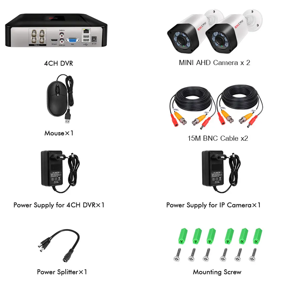 Камера видеонаблюдения 2 шт. антивандальная инфракрасная Водонепроницаемая