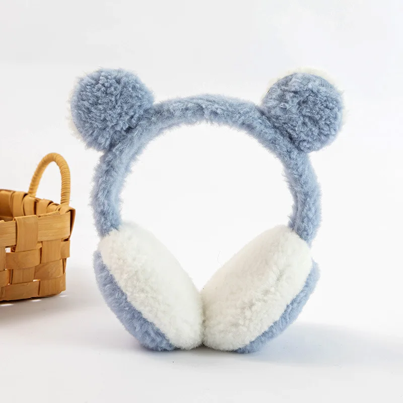 

Soft Plush Ear Warmer Winter Warm Earmuffs Cute Antifreeze Panda-shaped Earmuffs Solid Color Comfortable Ear Protection Earmuffs