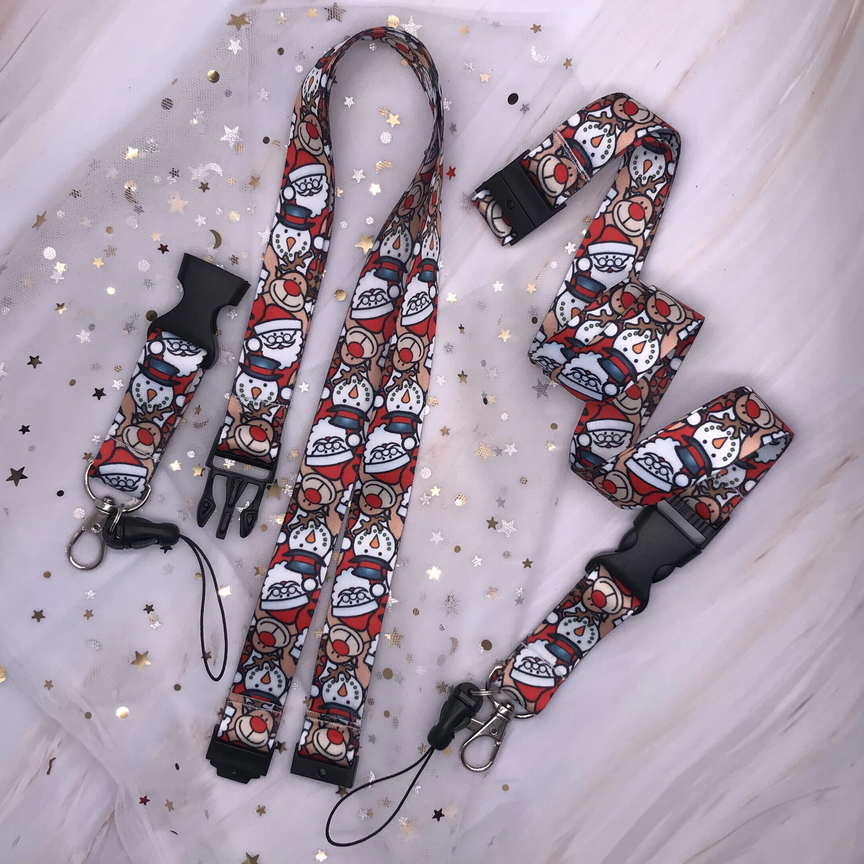 Новый кружевной шнурок с подвеской в виде волны Рождественский узор для бейджа