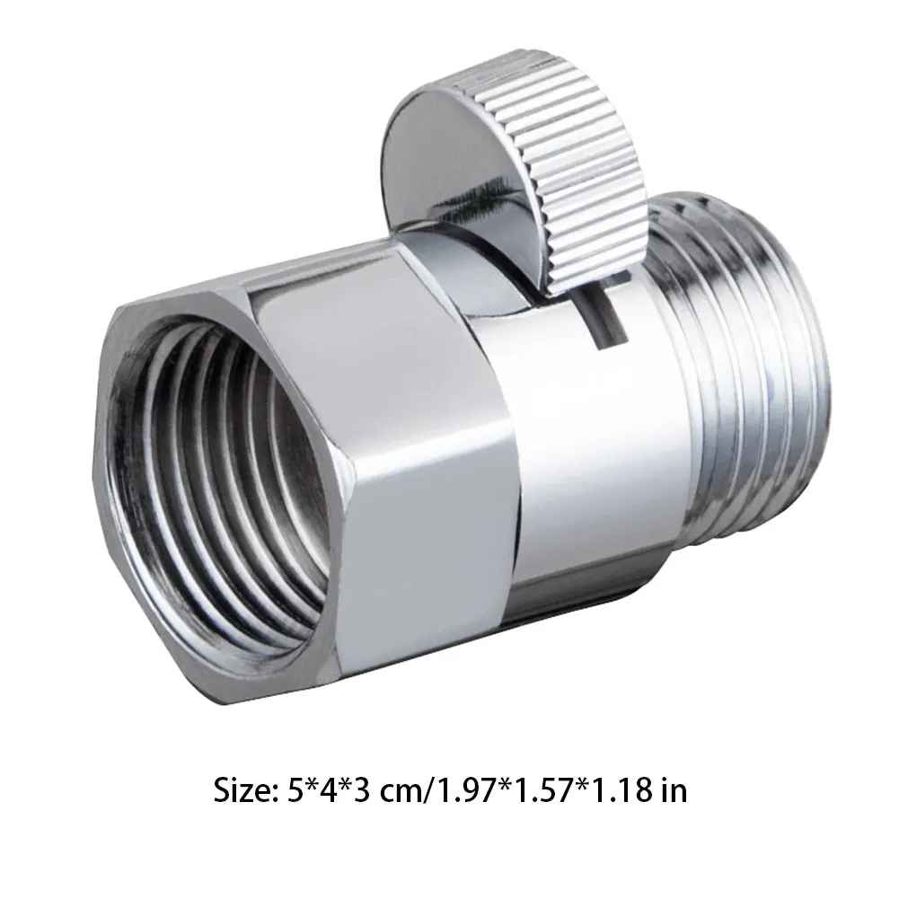 

Shower Head Flow Control Valve Chrome Shut-Off Switch Flow Restrictor Connector Bath Brass 0.5inch Universal Replacement 5*4*3cm