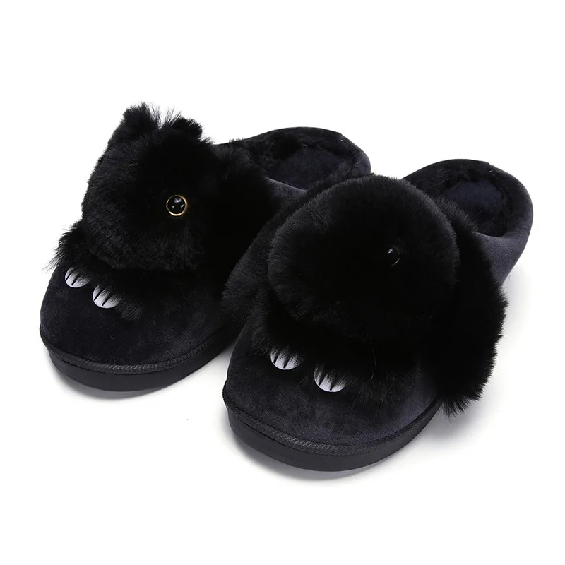 Зимние женские повседневные хлопковые тапочки с мультяшным Кроликом женская