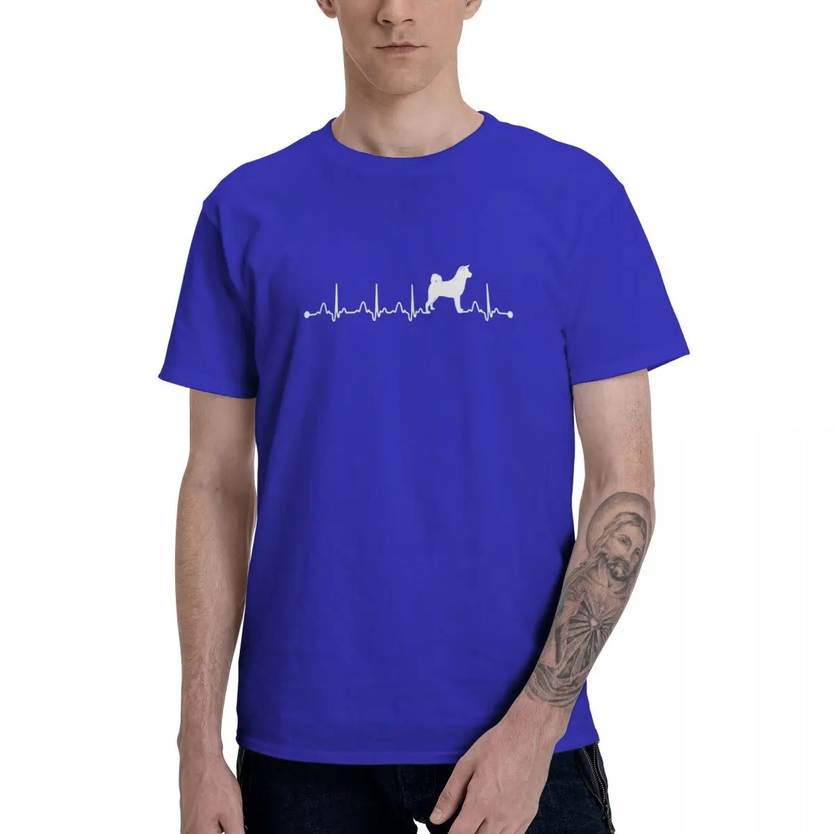 

Summer Men's T-shirt Casual Heart Dog Pattern Printing Harajuku Loose Top Shirt Oversized Casual Men's Trend Graphic T-shirt