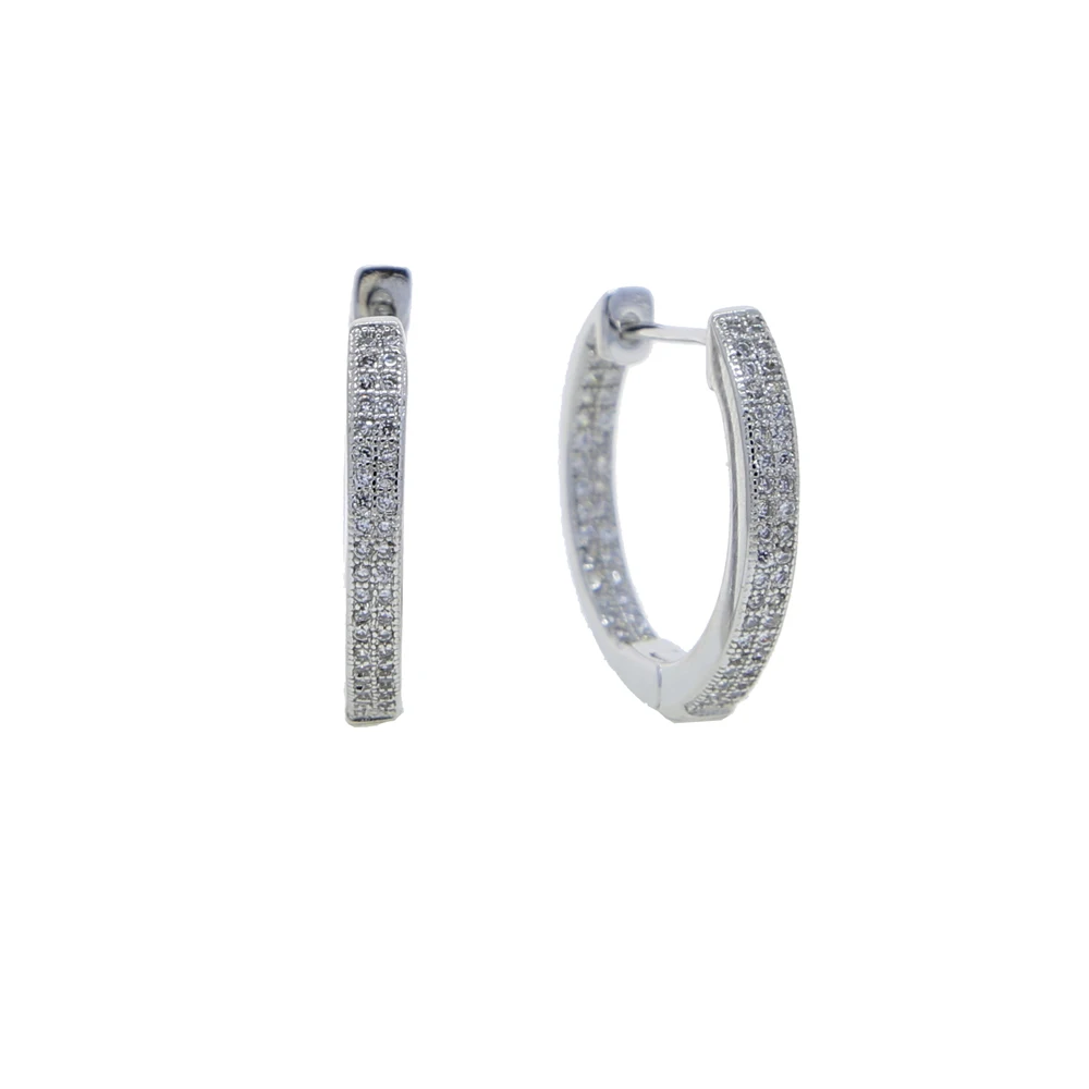 Женские круглые серьги кольца в стиле хип хоп с фианитом|hoop earrings|huggie hoop earringsearrings