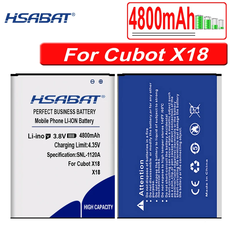 Аккумулятор HSABAT 6500 мАч для CUBOT MANITO/X6/NOTE S/Note Plus/Rainbow/P9/MAGIC/X15/R11/X18/H3/Dinosaur/MAX/S208 A S208A