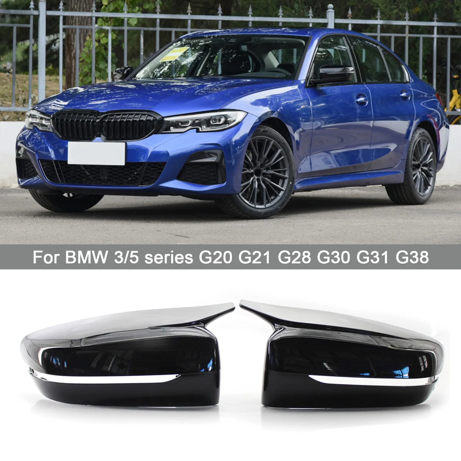 2 шт. глянцевые черные крышки для зеркала заднего вида BMW 3 5 series G20 G30 G31 G38 G11 G12 2019