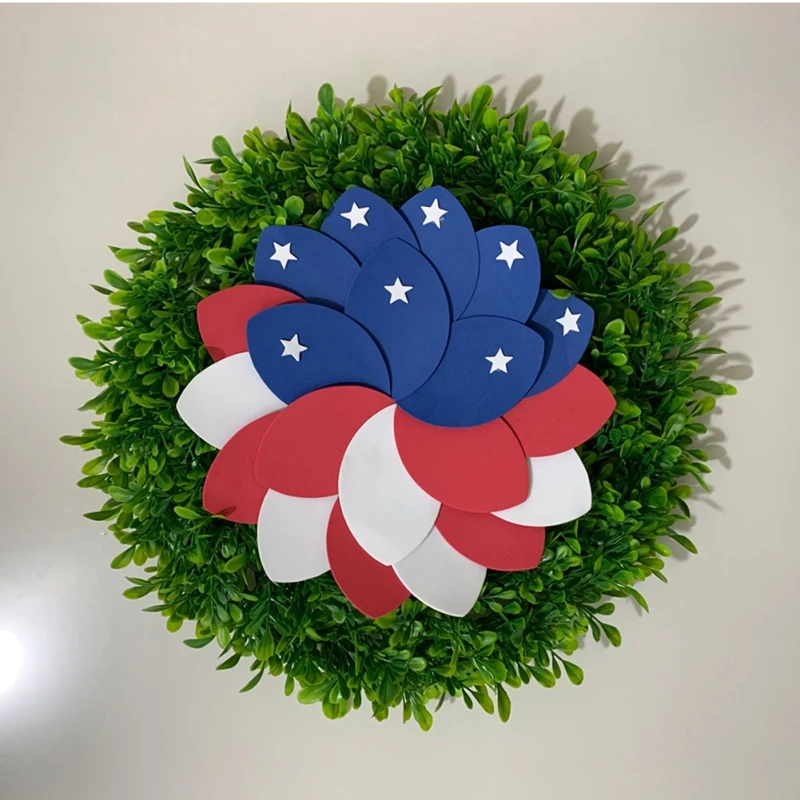 

Patriotic Wreath American Independence Day Wreath Handmade Memorial Day Wreath Decoration Front Door Wall Home Decoration