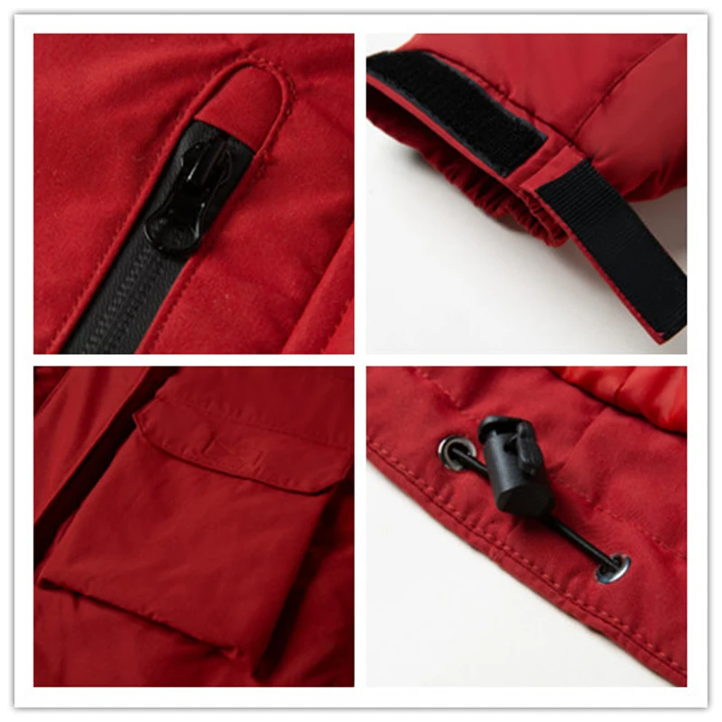 

Women Casual Patchwork Parkas Long Sleeve Casual Thicken Warm Hooded Long Coat Winter Female Zipper Pocket Loose Long Jackets