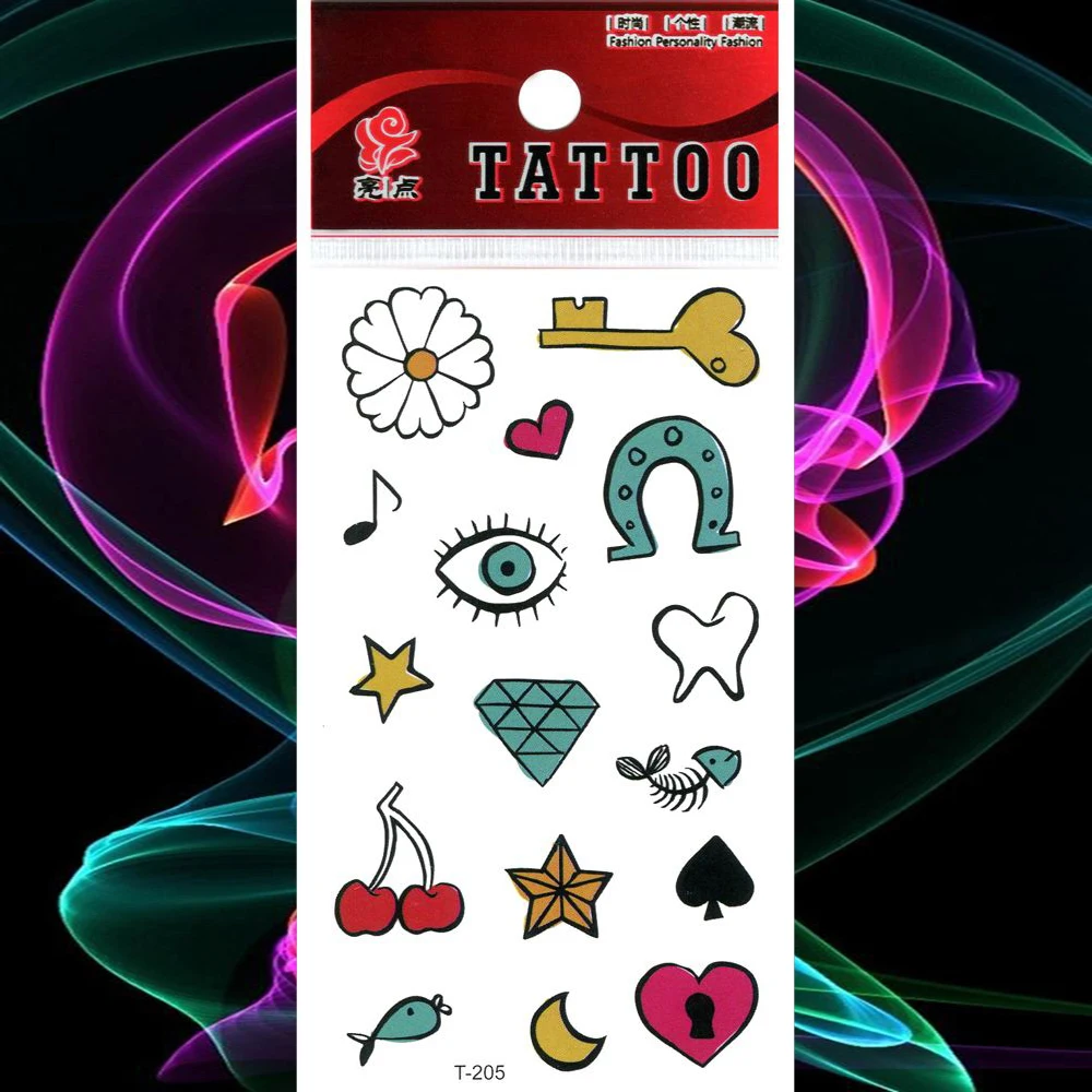 Водонепроницаемые временные татуировки наклейки маленькие символы поддельные