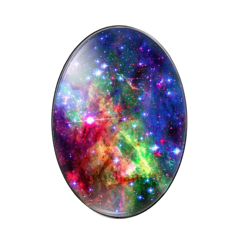 Beautiful starry sky graphics colourful 10pcs mixed 13x18mm/18x25mm/30x40mm Oval photo glass cabochon flat back Making findings | Украшения