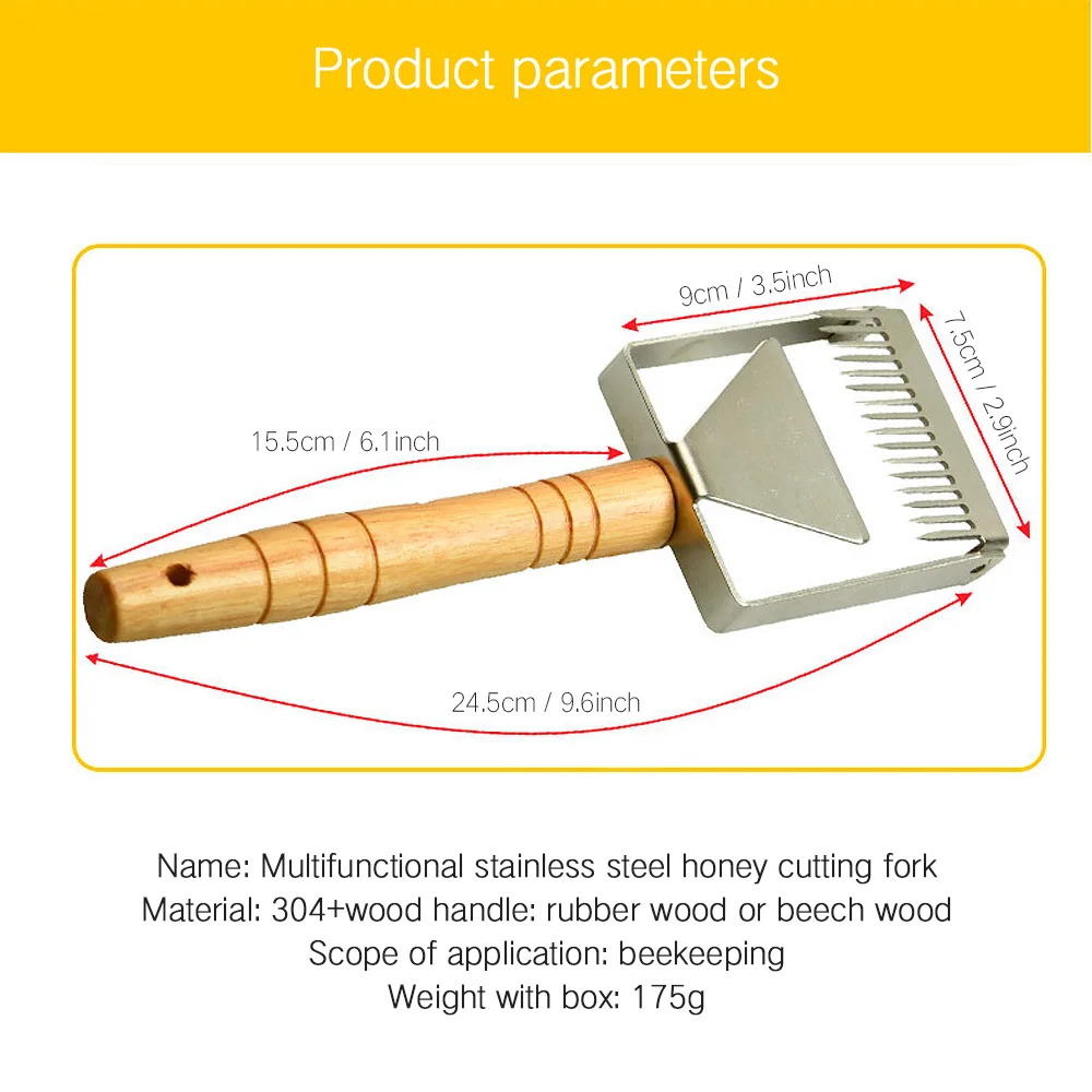 

Stainless Steel Double Needle Spatula Honey Cutting Knife Balanced Cut Honey Cutter Scraper Beekeeping Tools For Apiculture