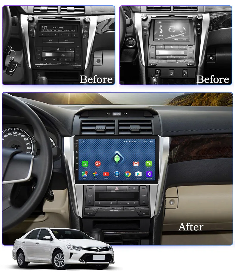 4G Lte Wanqi Android 9 1 Автомобильный мультимедийный видеоплеер 10 дюймов для Toyota Camry 2015 2016