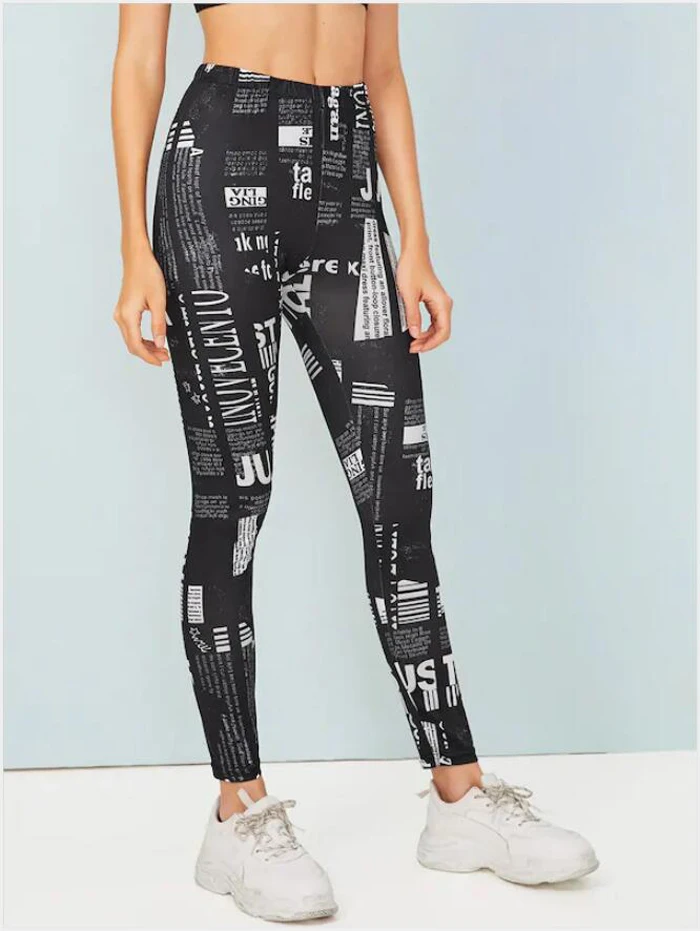 Модные эластичные женские штаны для йоги с надписью леггинсы коррекции