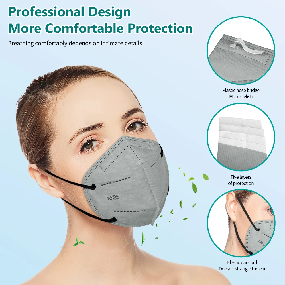 Маска для лица KN95 ffp2 с сертификатом ce цветная маска Mascarilla fpp2 homologada españa 5-слойная