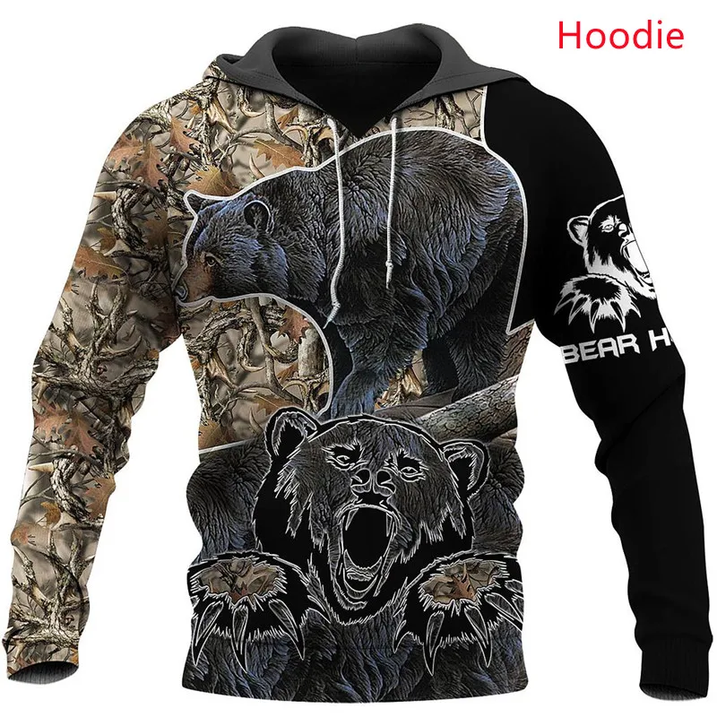 

New Products Men's Zipper Hoodie Cute Bear 3D Full Print Autumn/Winter Sweatshirt/Hoodie Unisex Top Long Sleeve Clothing S-5XL