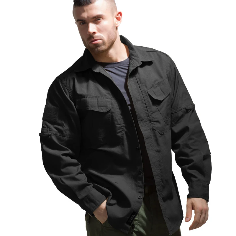 Military Outdoor Tactical Camouflage Long-sleeved Shirt Men's Wear-resistant Cover Commuter Casual Field Combat Training Uniform